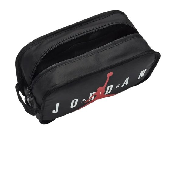 Nike Air Jordan Men's Travel Dopp Kit Clutch Toiletries Bag Black White Red NWT - Picture 4 of 6